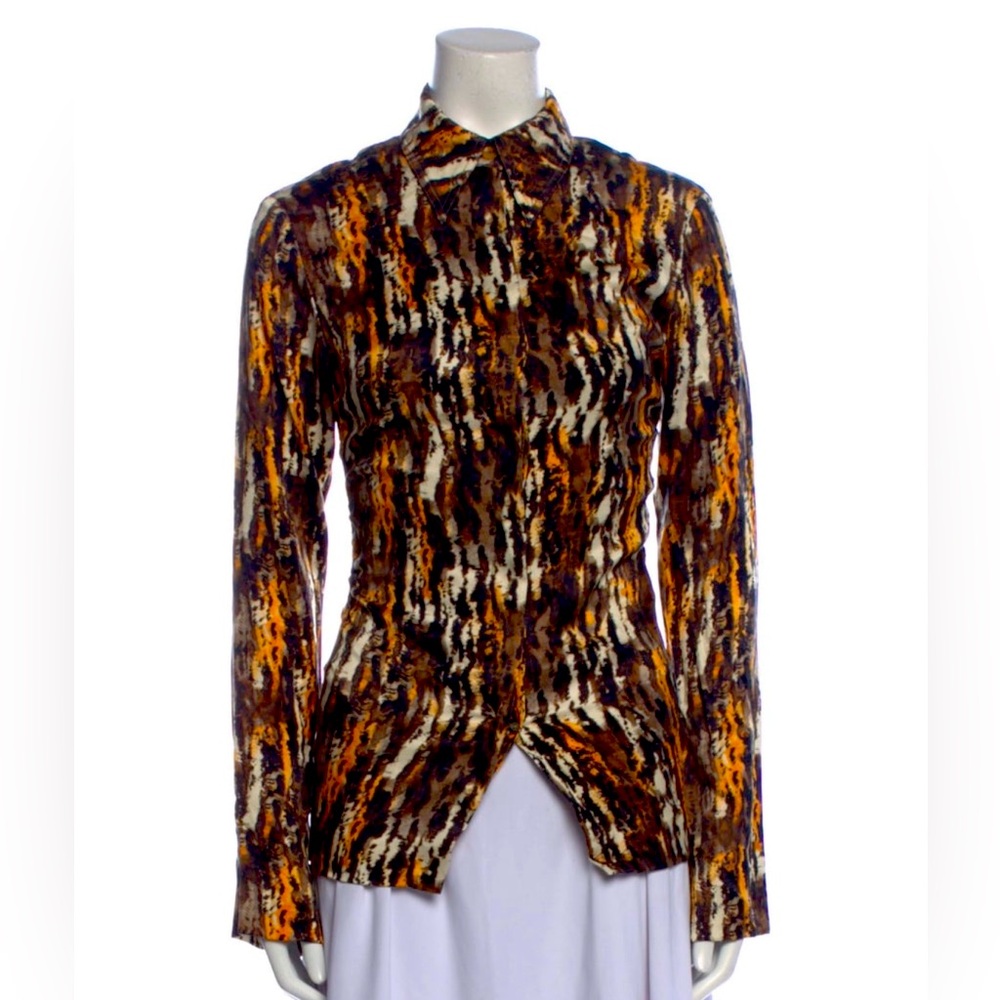 Nanushka Print Button-Down Top, Blouse S NWT